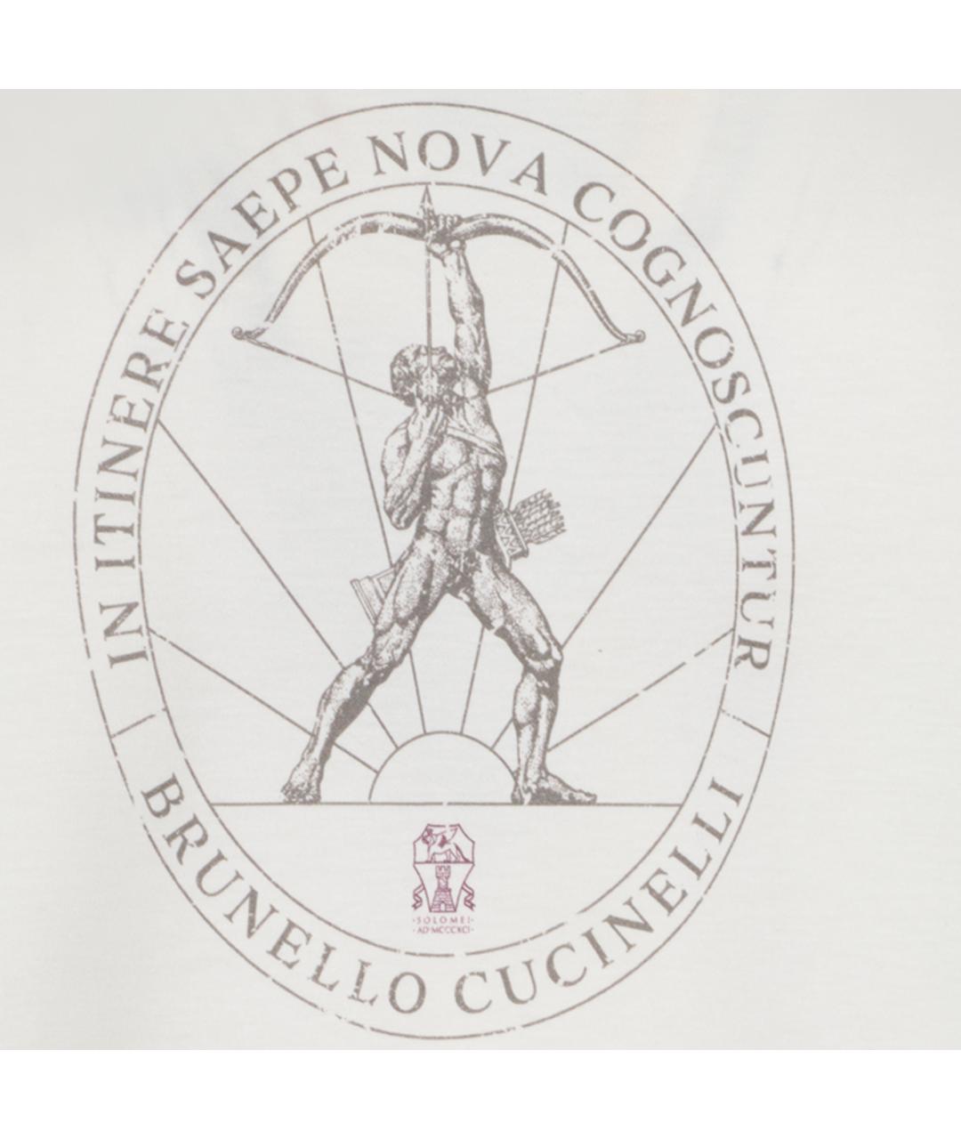 BRUNELLO CUCINELLI Белая хлопковая футболка, фото 4