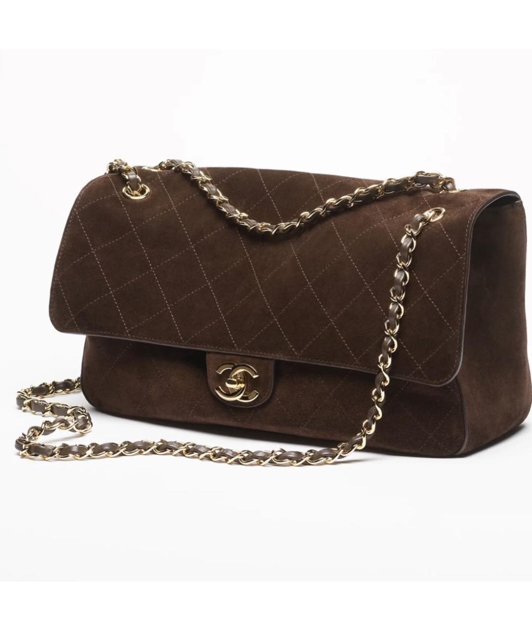 CHANEL Коричневая замшевая сумка через плечо, фото 2