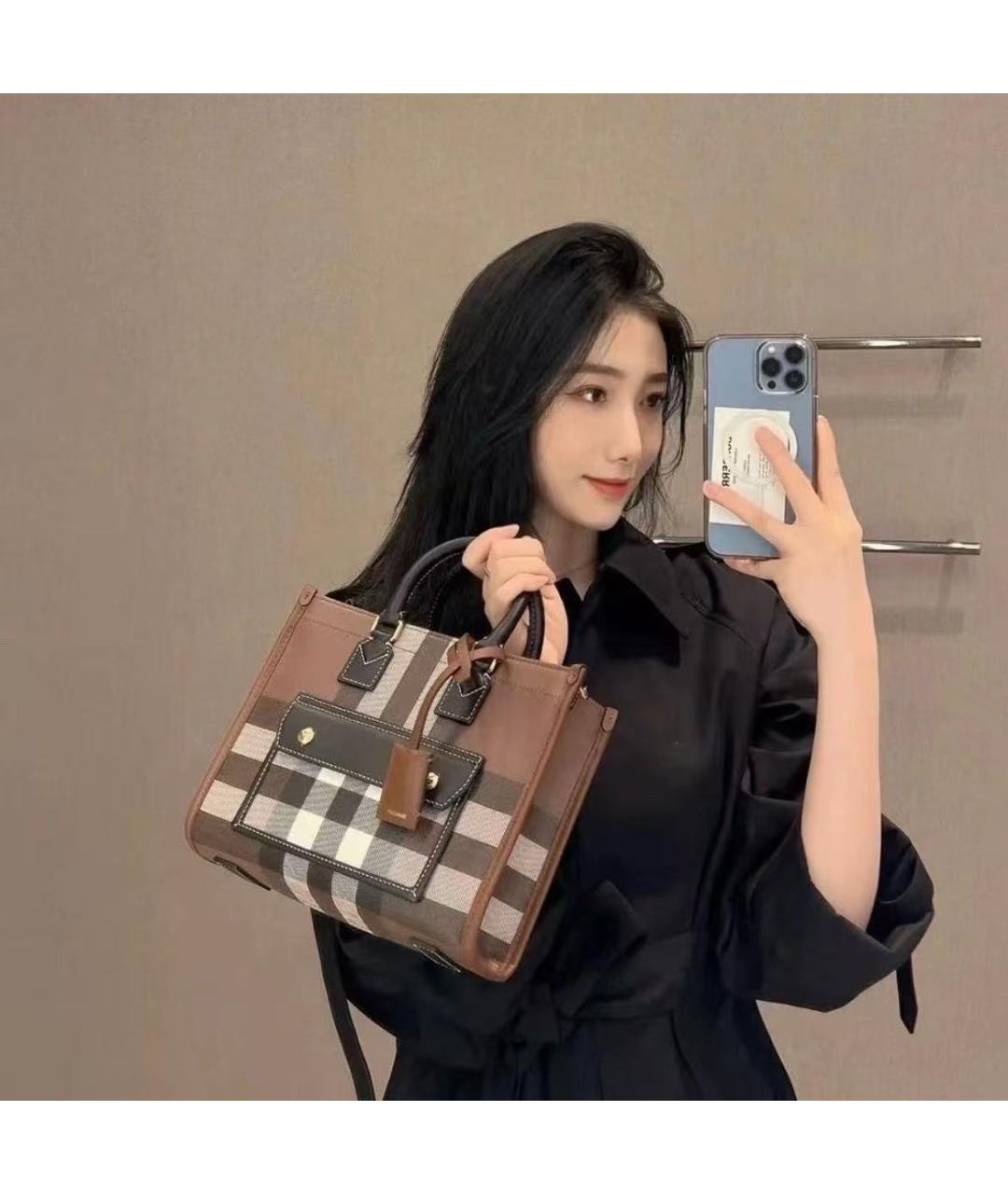 BURBERRY Коричневая сумка тоут, фото 3