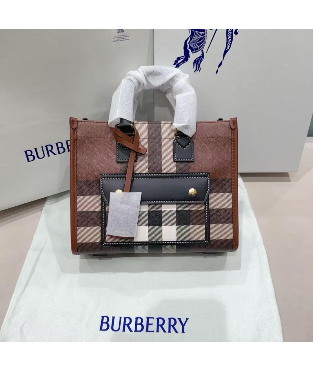 BURBERRY Коричневая сумка тоут, фото 2