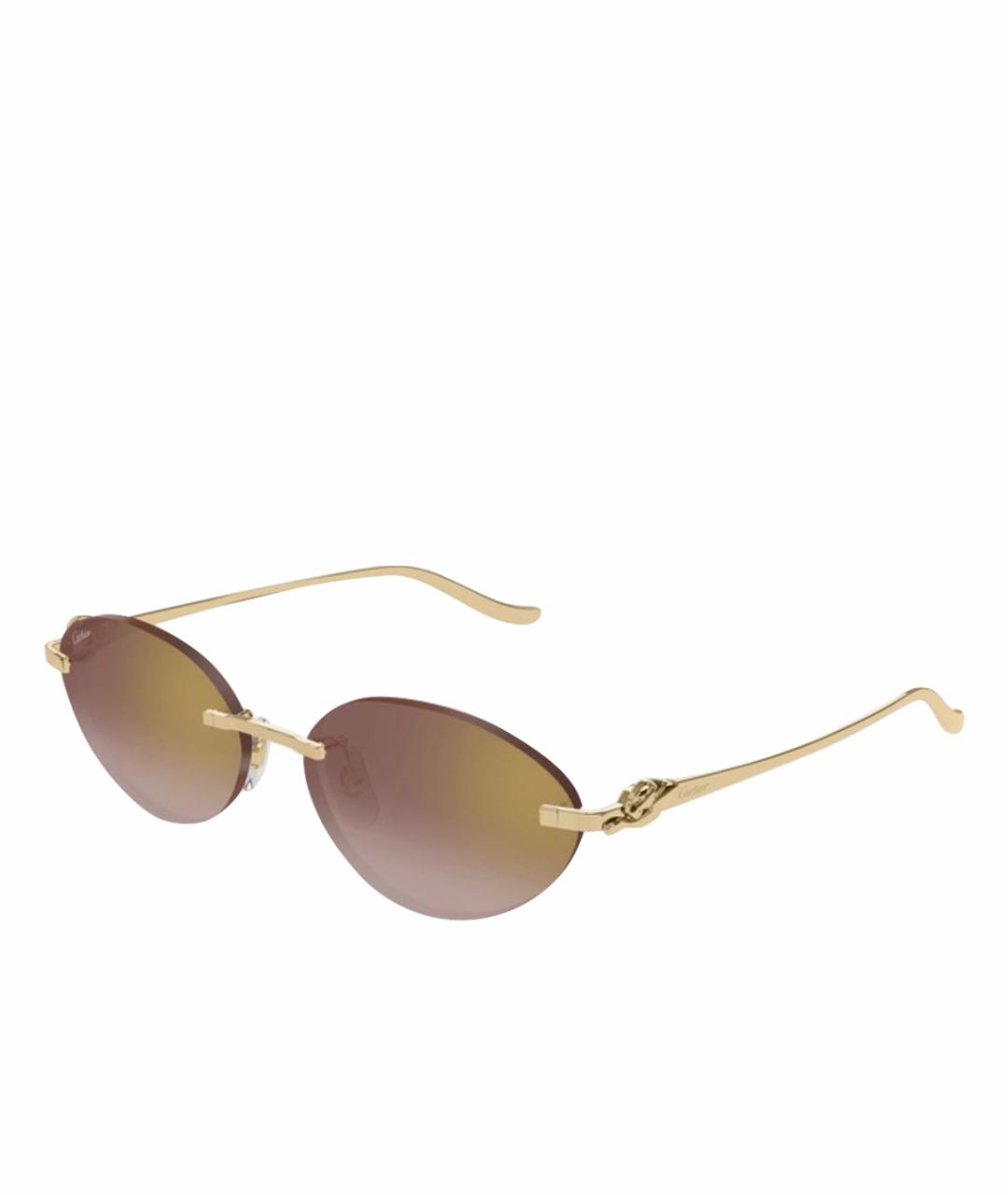 CARTIER Золотые металлические солнцезащитные очки, фото 1