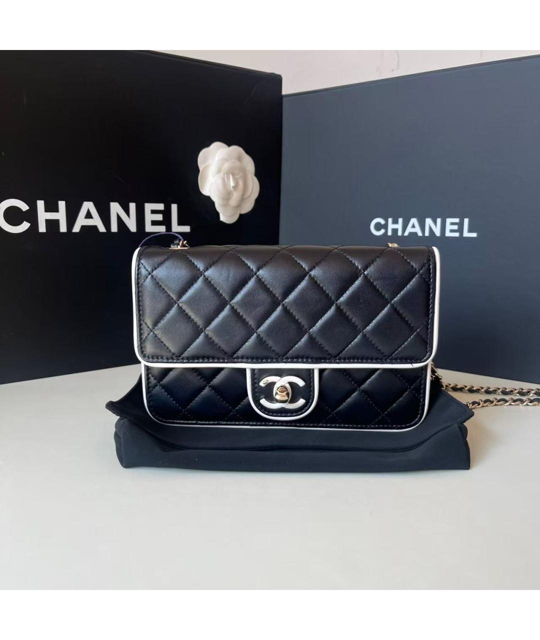 CHANEL Черная кожаная сумка через плечо, фото 2