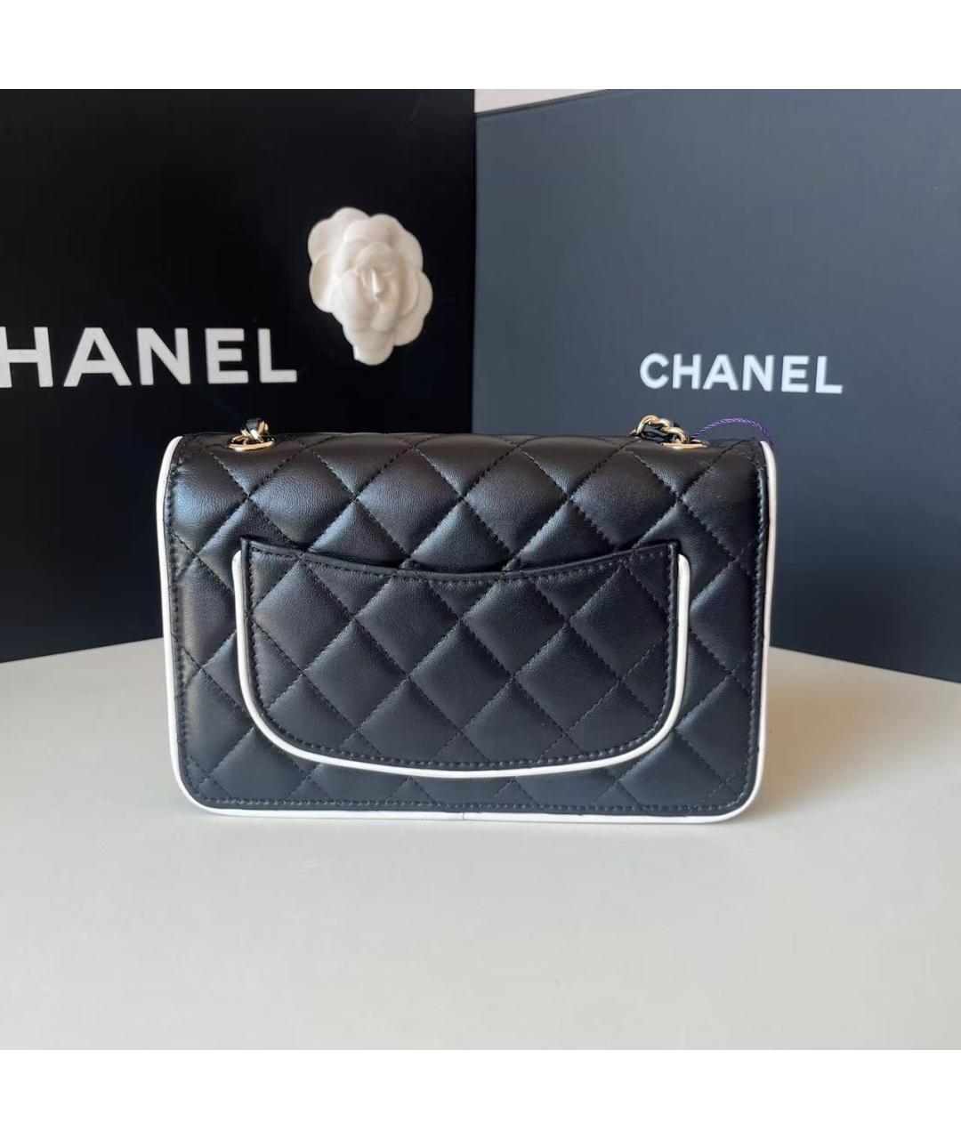 CHANEL Черная кожаная сумка через плечо, фото 3