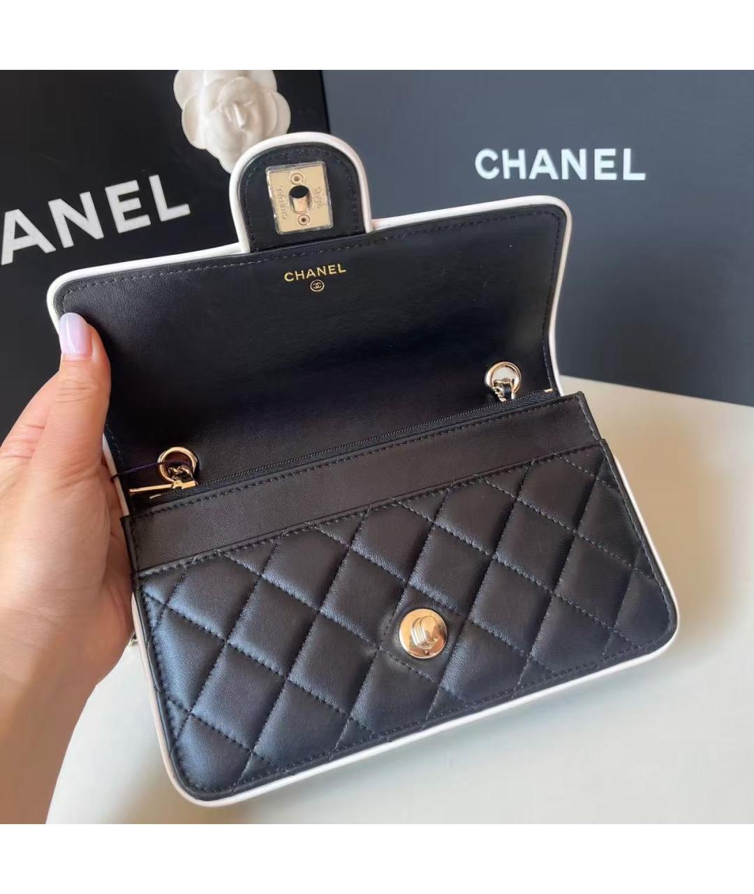 CHANEL Черная кожаная сумка через плечо, фото 5