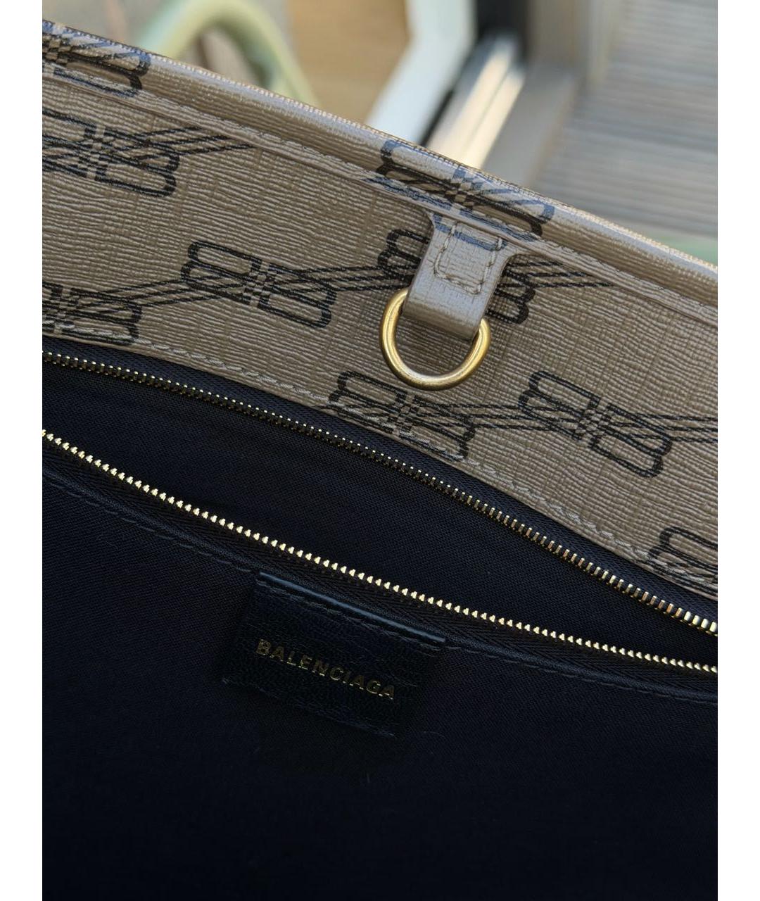 BALENCIAGA Бежевая сумка с короткими ручками из искусственной кожи, фото 8