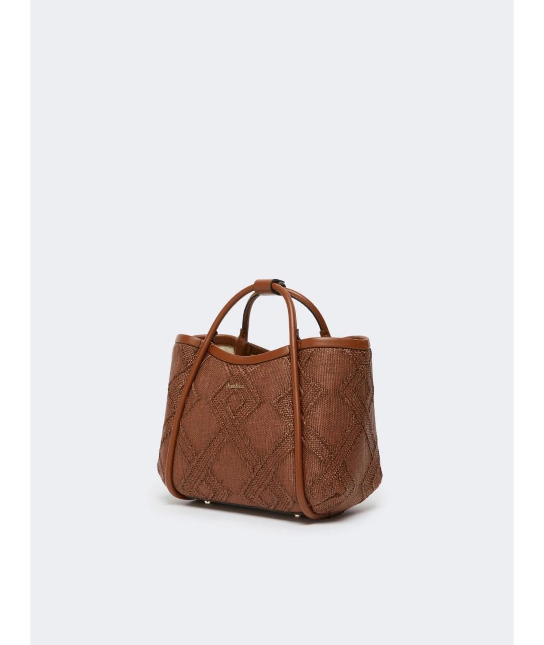 MAX MARA Коричневая тканевая сумка тоут, фото 3