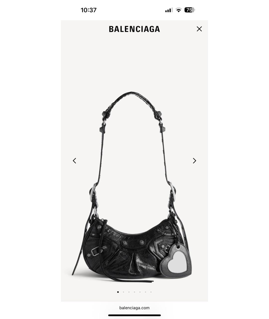 BALENCIAGA Черная кожаная сумка через плечо, фото 9