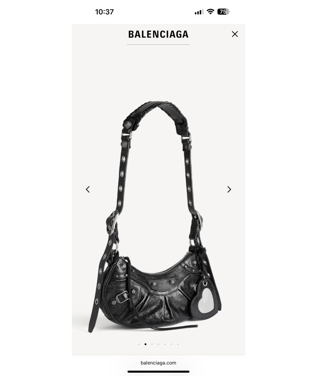 BALENCIAGA Черная кожаная сумка через плечо, фото 2