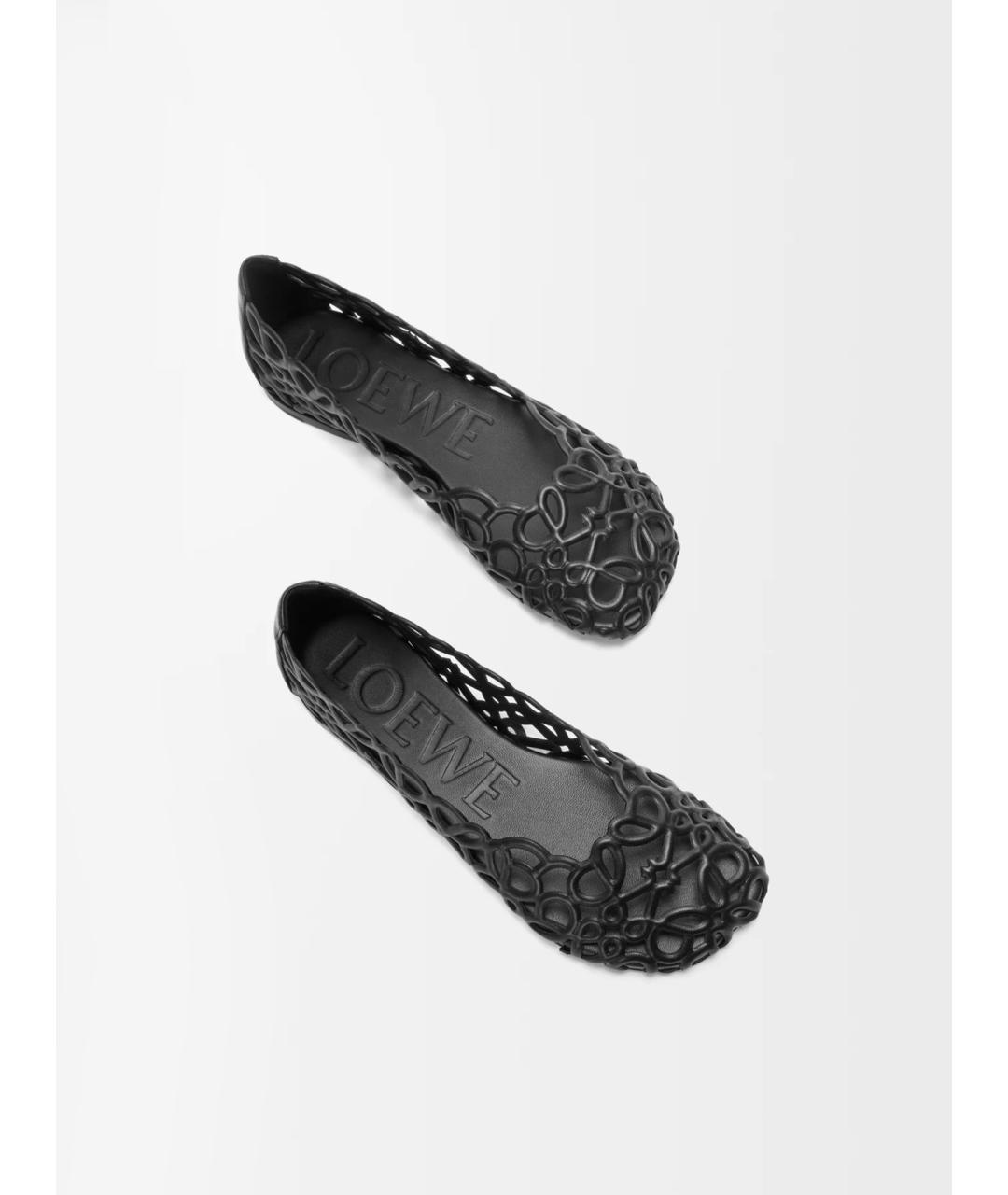 LOEWE Черные кожаные балетки, фото 3