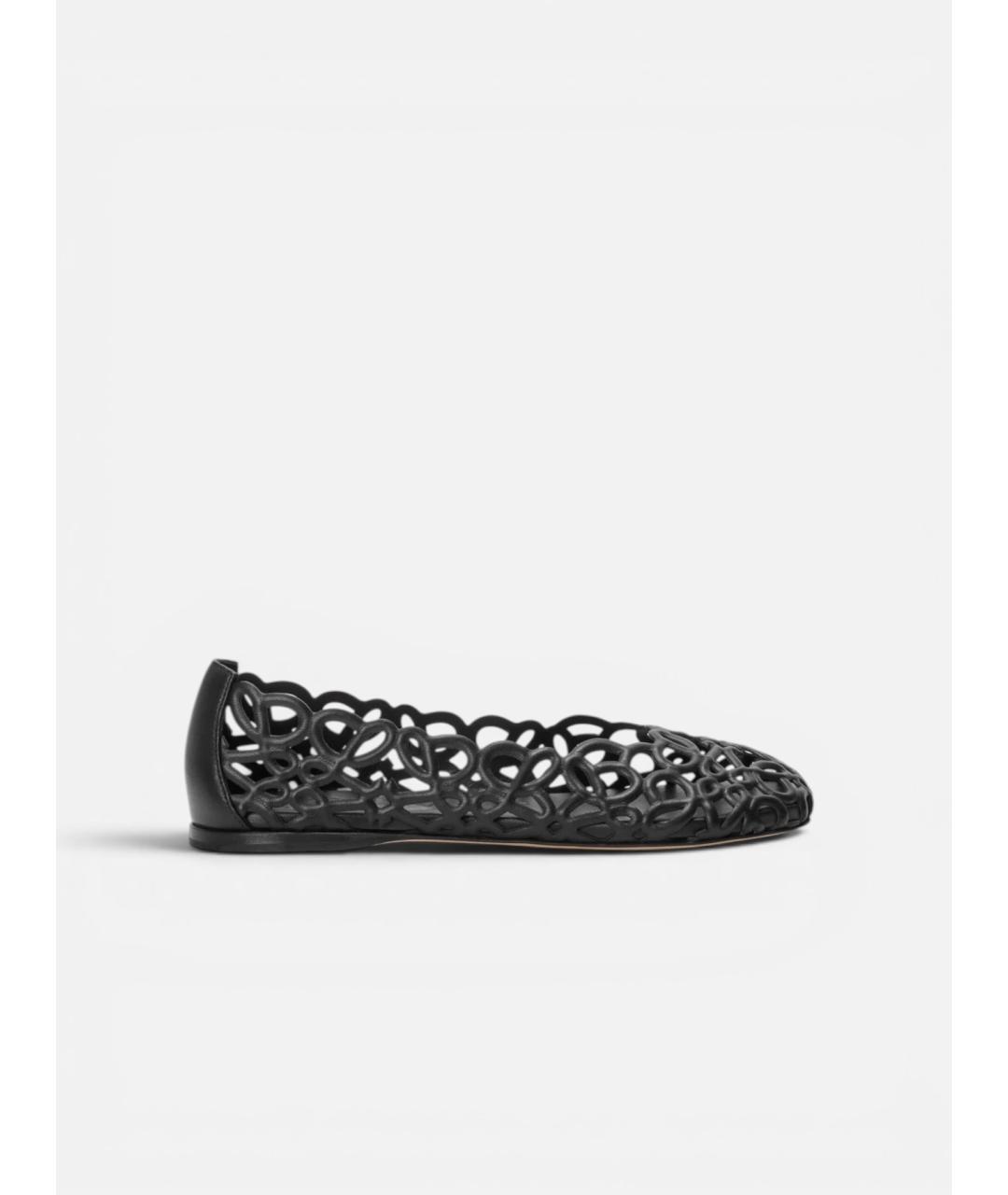 LOEWE Черные кожаные балетки, фото 6