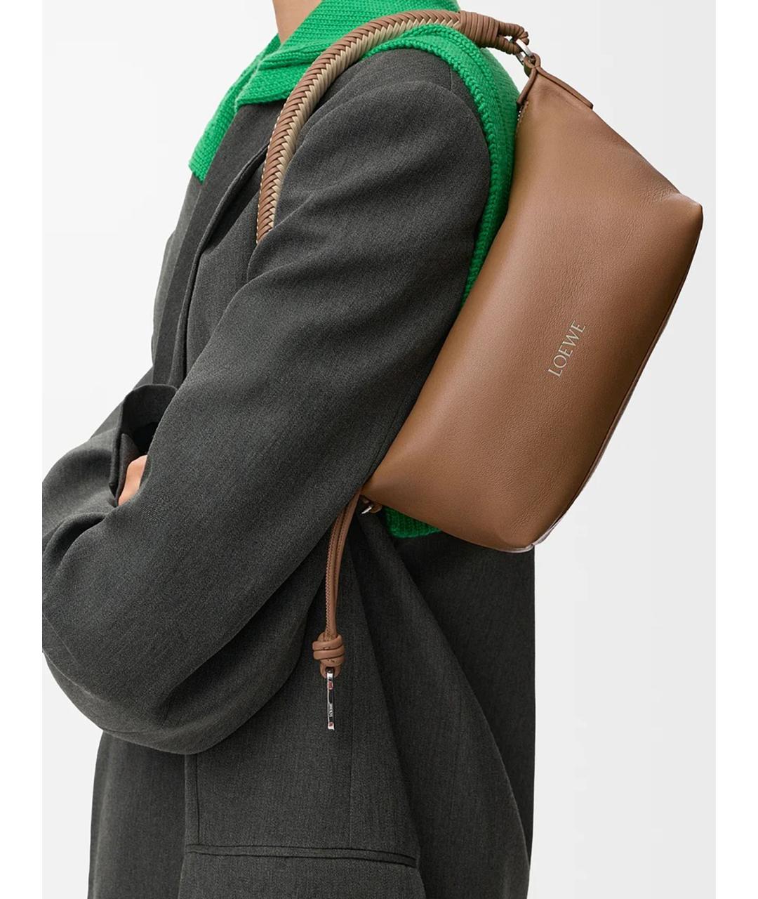 LOEWE Коричневая кожаная сумка через плечо, фото 4