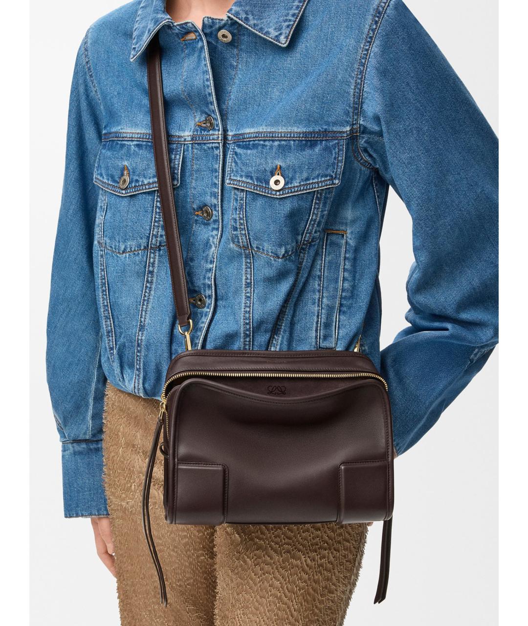 LOEWE Коричневая кожаная сумка тоут, фото 2