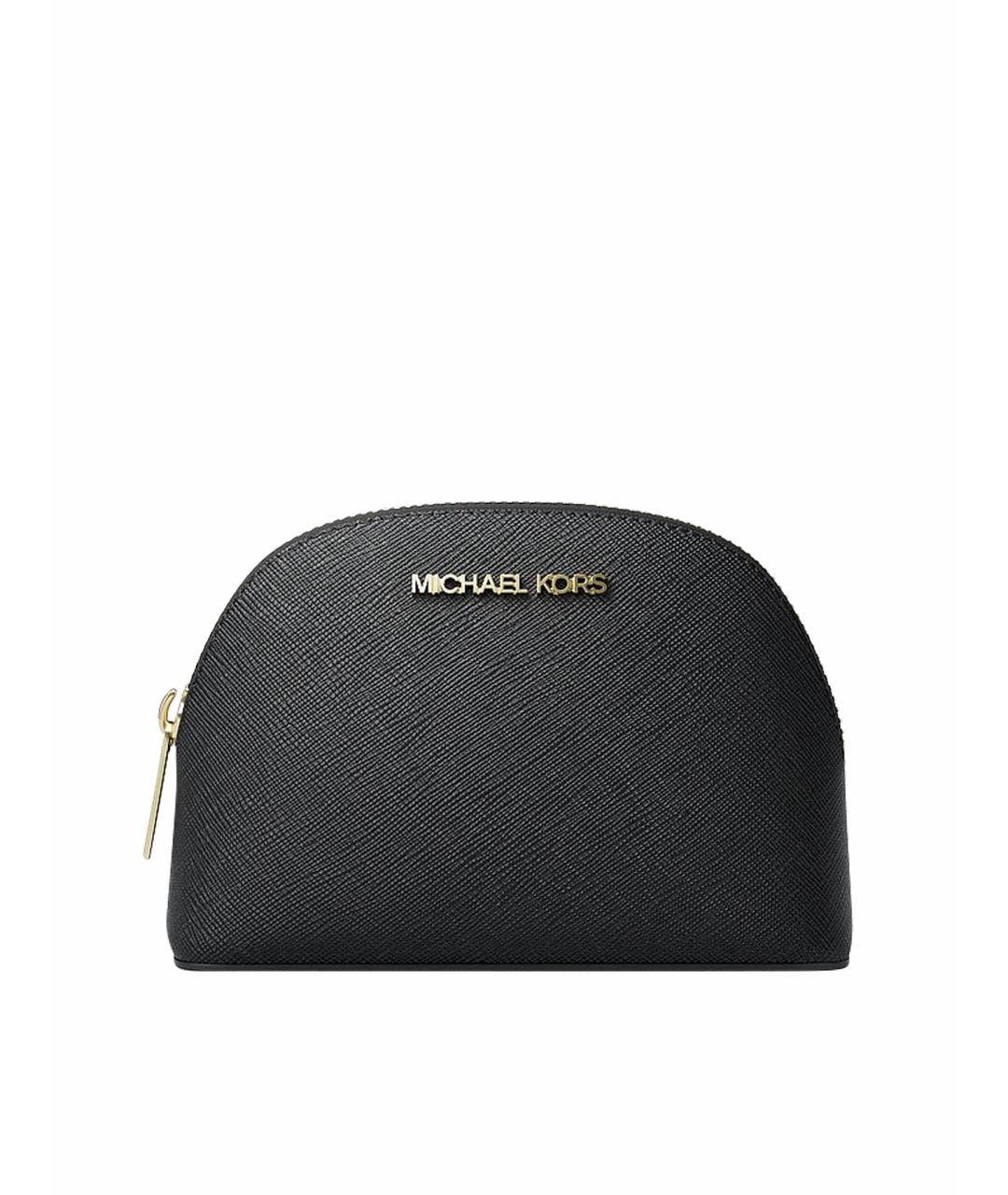 MICHAEL KORS Черная кожаная косметичка, фото 1