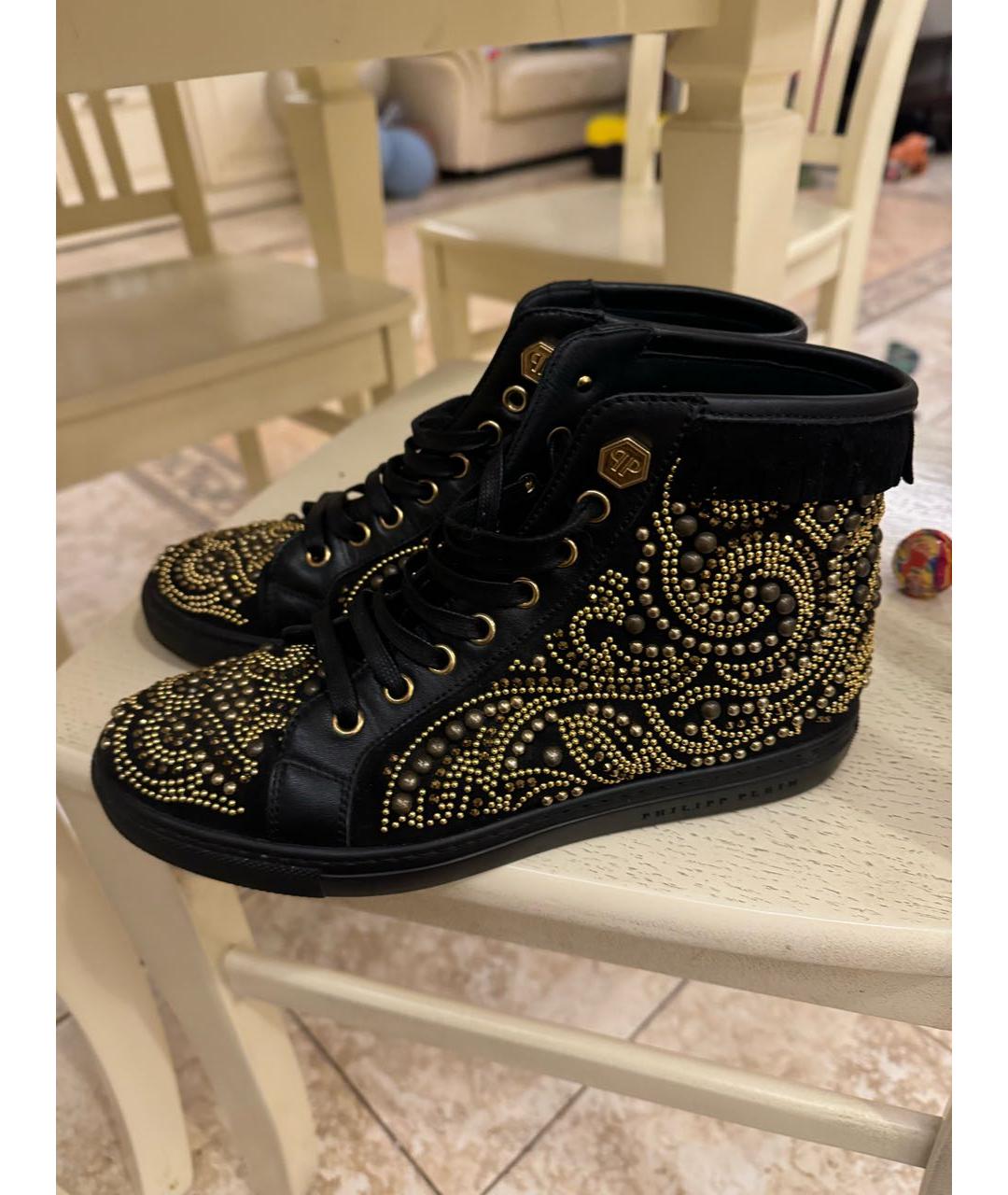 PHILIPP PLEIN Черные кожаные ботинки, фото 6