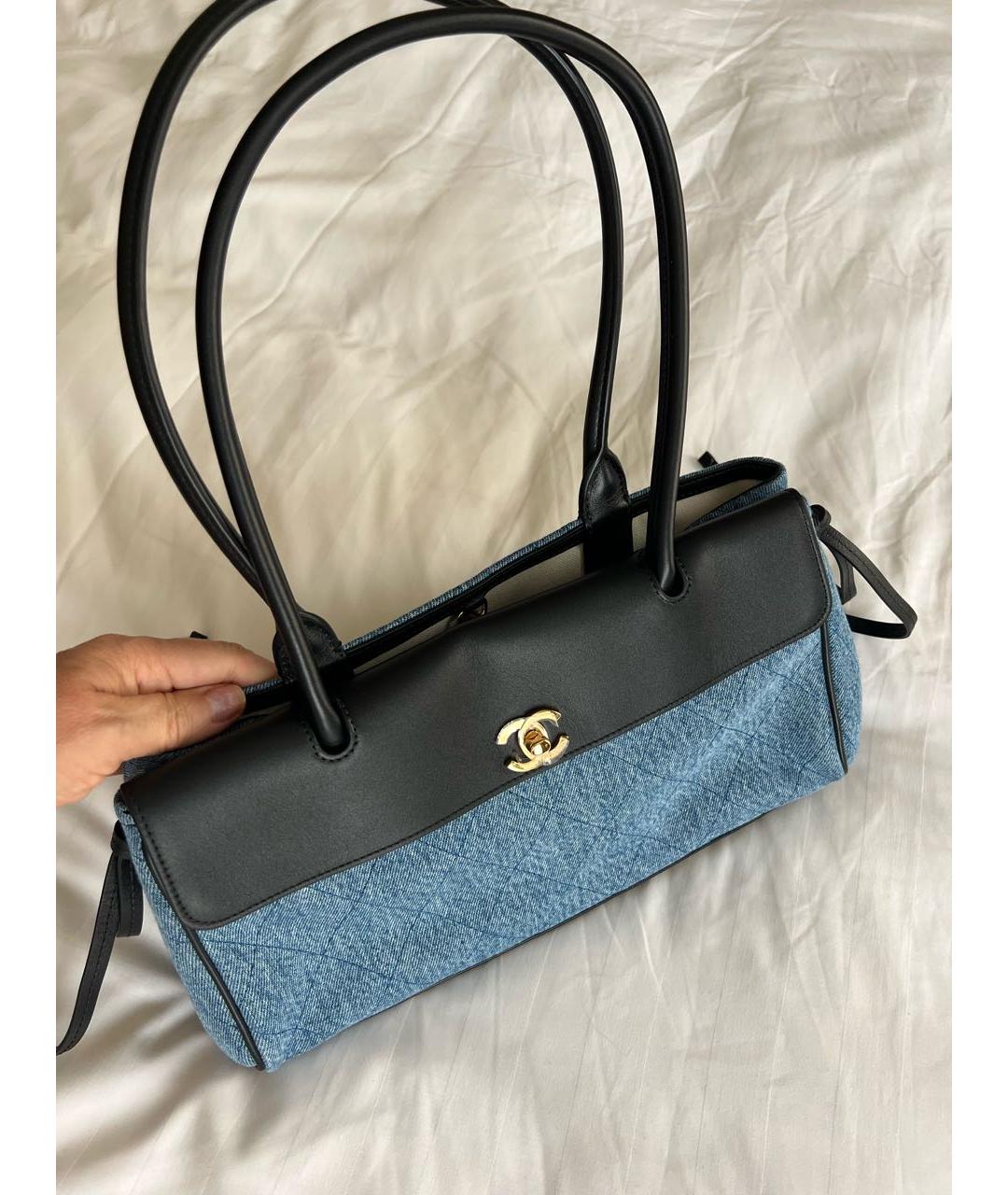 CHANEL Синяя деним сумка тоут, фото 3