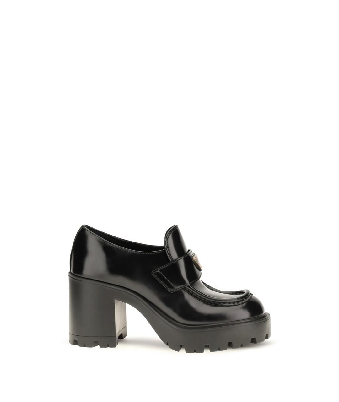 PRADA Черные кожаные лоферы, фото 1