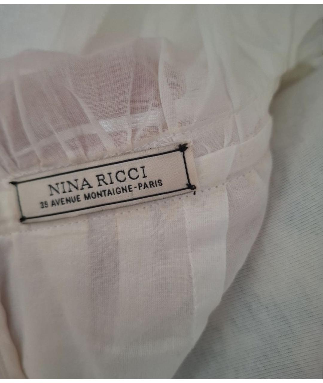 NINA RICCI Белое хлопковое повседневное платье, фото 3
