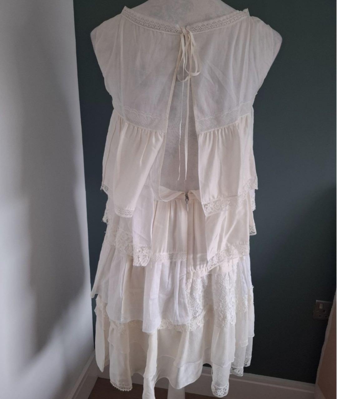 NINA RICCI Белое хлопковое повседневное платье, фото 7