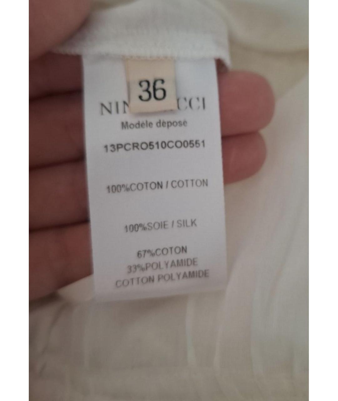NINA RICCI Белое хлопковое повседневное платье, фото 5