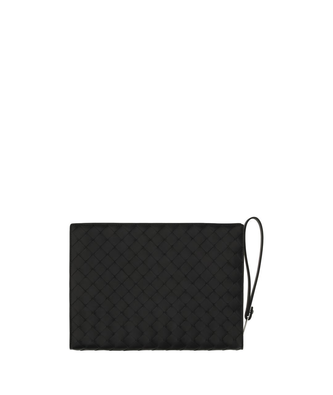 BOTTEGA VENETA Черная кожаная папка для документов, фото 2