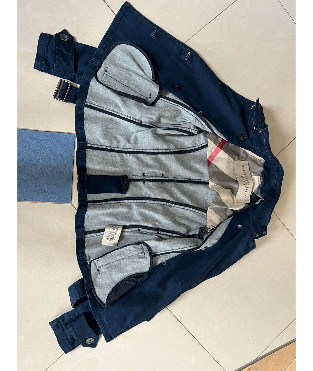 BURBERRY Темно-синяя деним куртка, фото 4