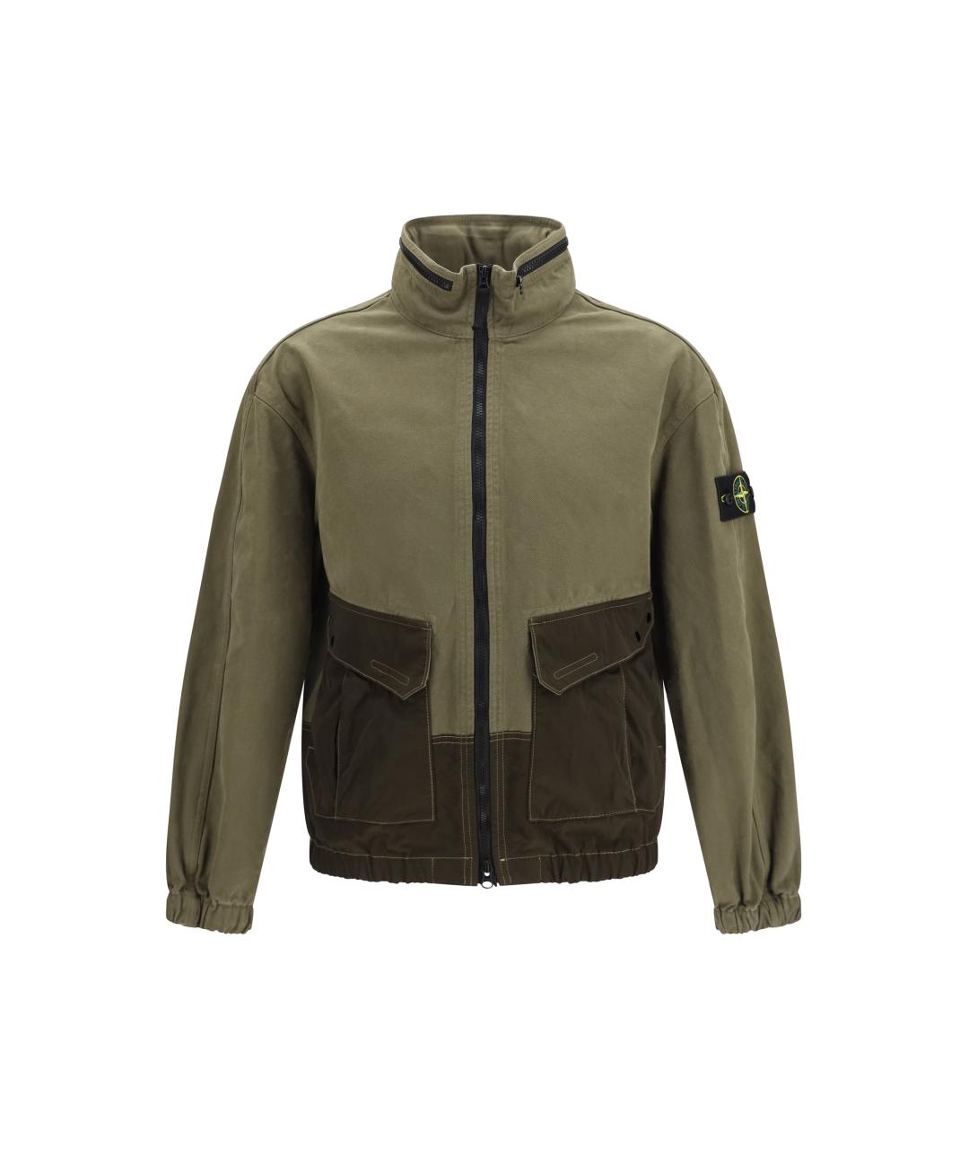 STONE ISLAND Хаки хлопковая куртка, фото 1