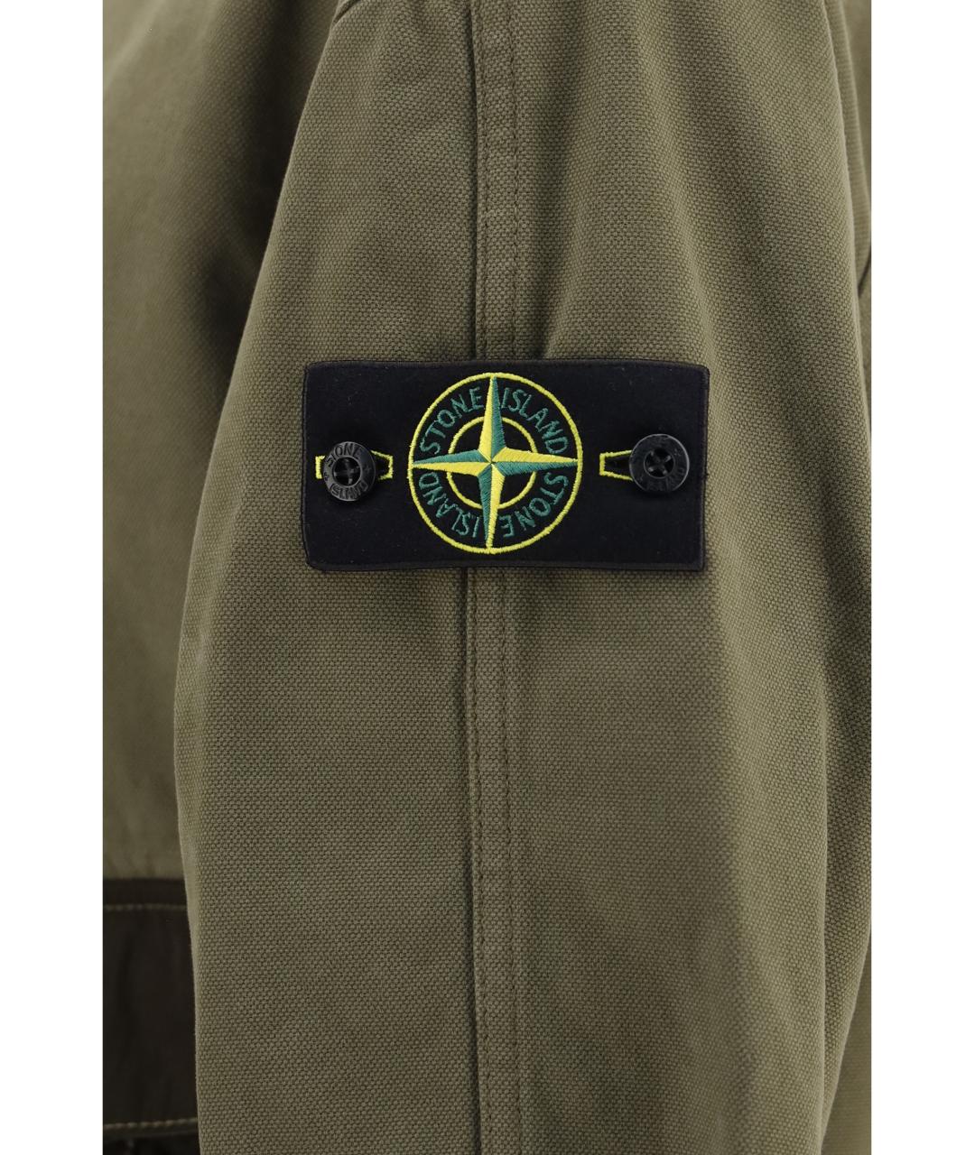 STONE ISLAND Хаки хлопковая куртка, фото 3