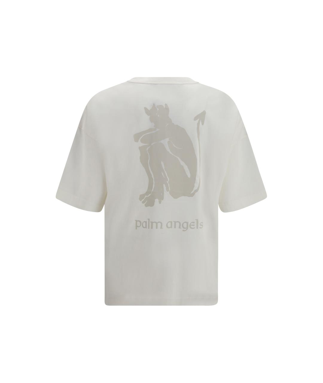 PALM ANGELS Белая хлопковая футболка, фото 2