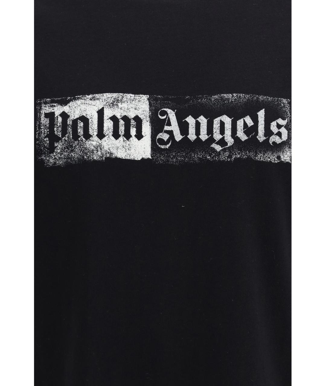 PALM ANGELS Черная хлопковая футболка, фото 3