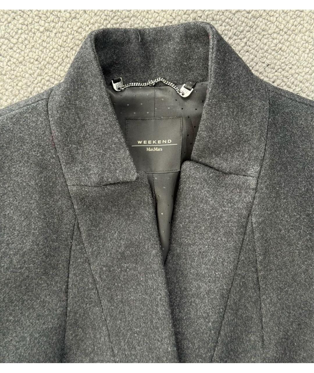 WEEKEND MAX MARA Серое шерстяное пальто, фото 3