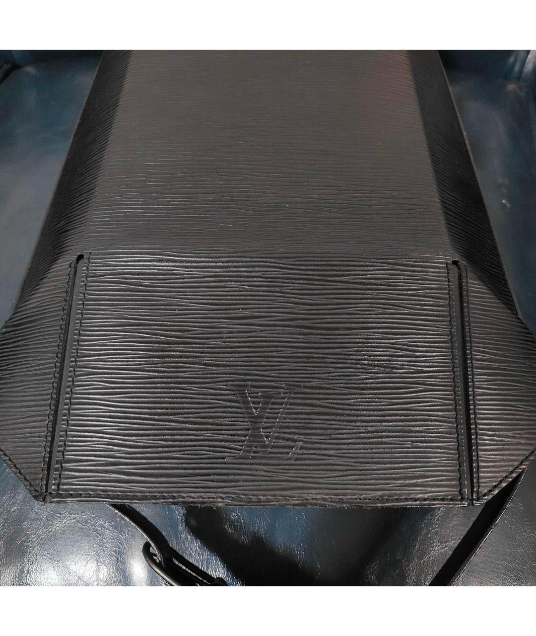LOUIS VUITTON Черная кожаная сумка через плечо, фото 3