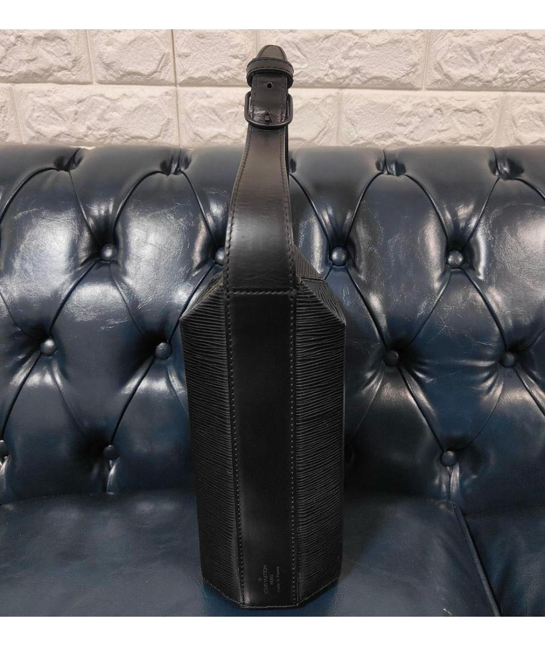 LOUIS VUITTON Черная кожаная сумка через плечо, фото 5