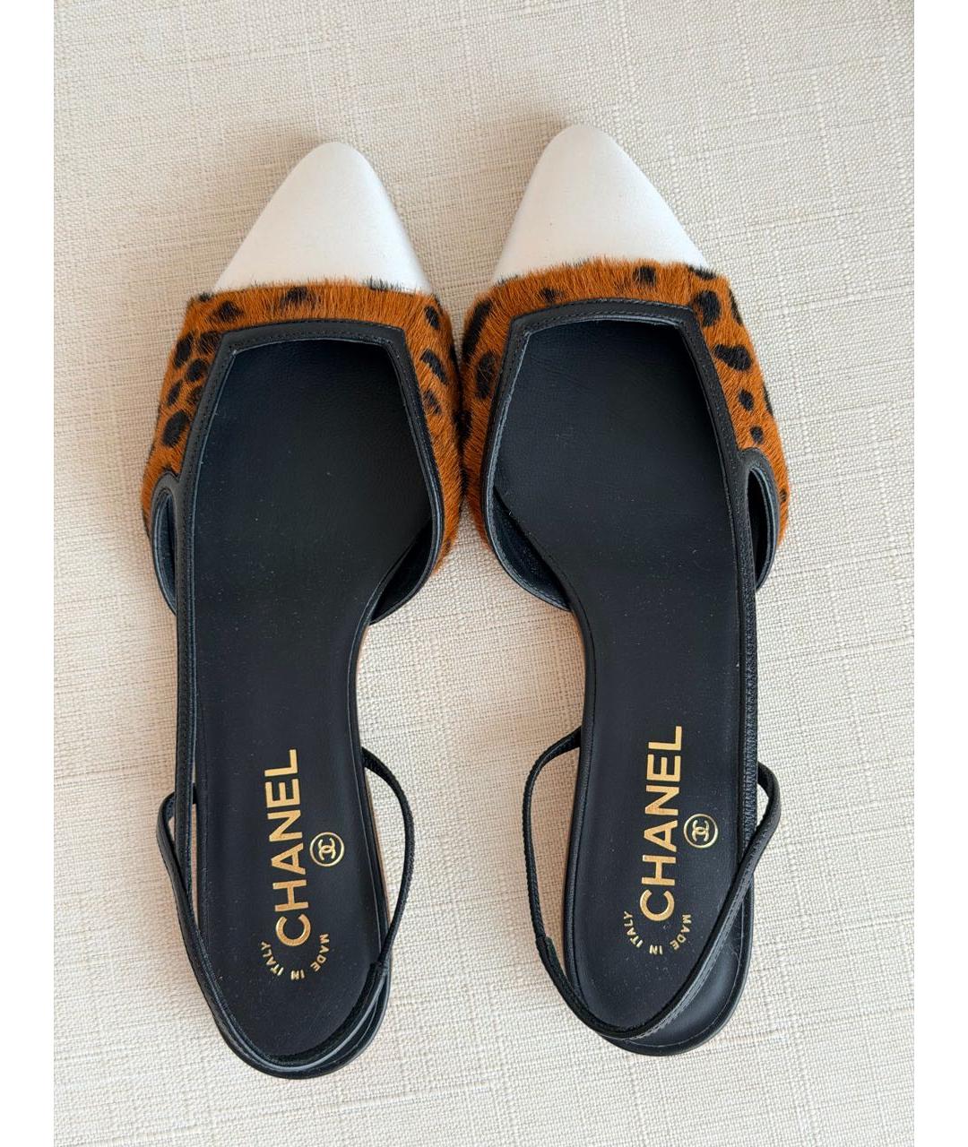 CHANEL Коричневые лодочки на низком каблуке, фото 3