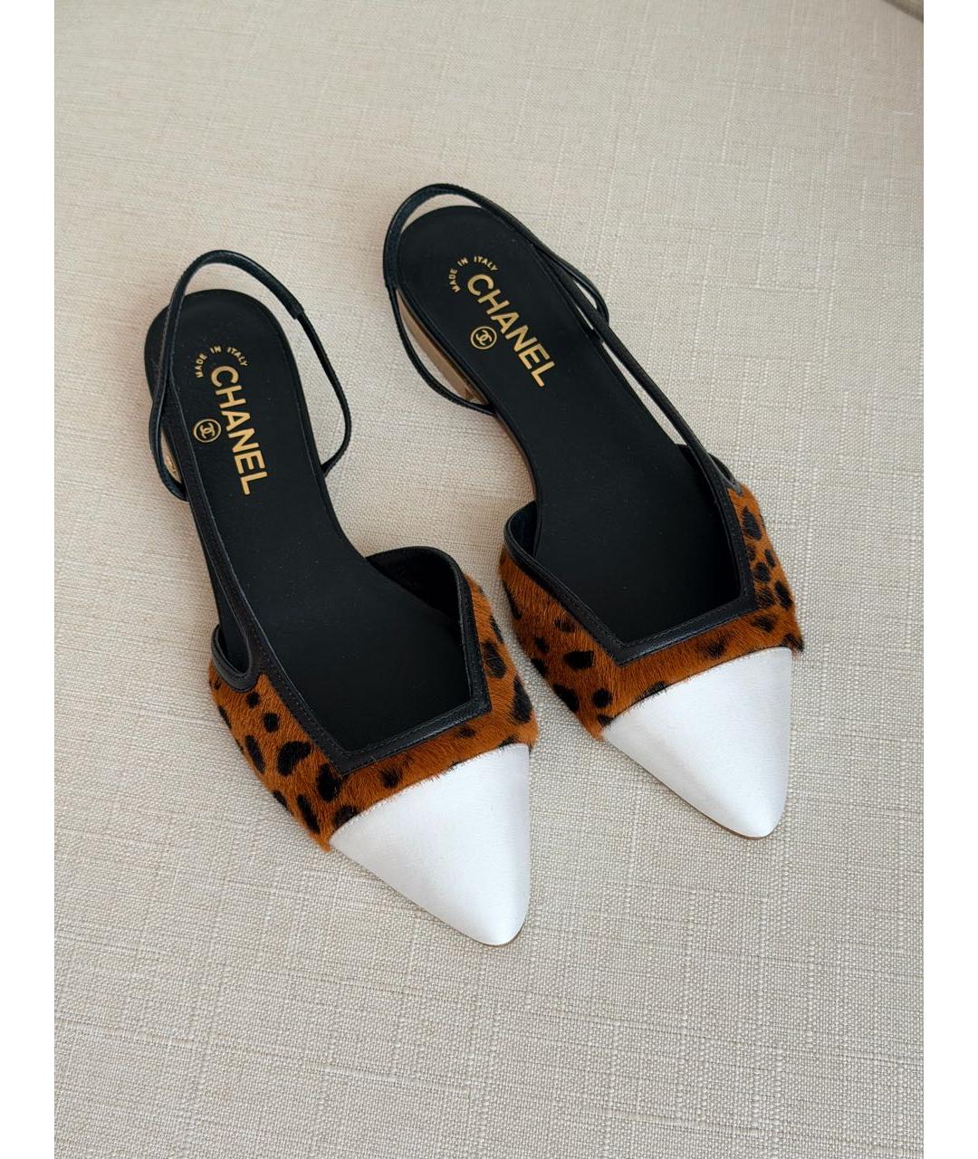CHANEL Коричневые лодочки на низком каблуке, фото 2