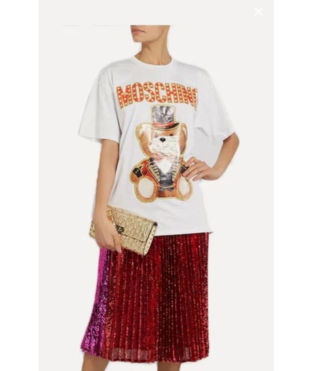 MOSCHINO Белая хлопковая футболка, фото 5
