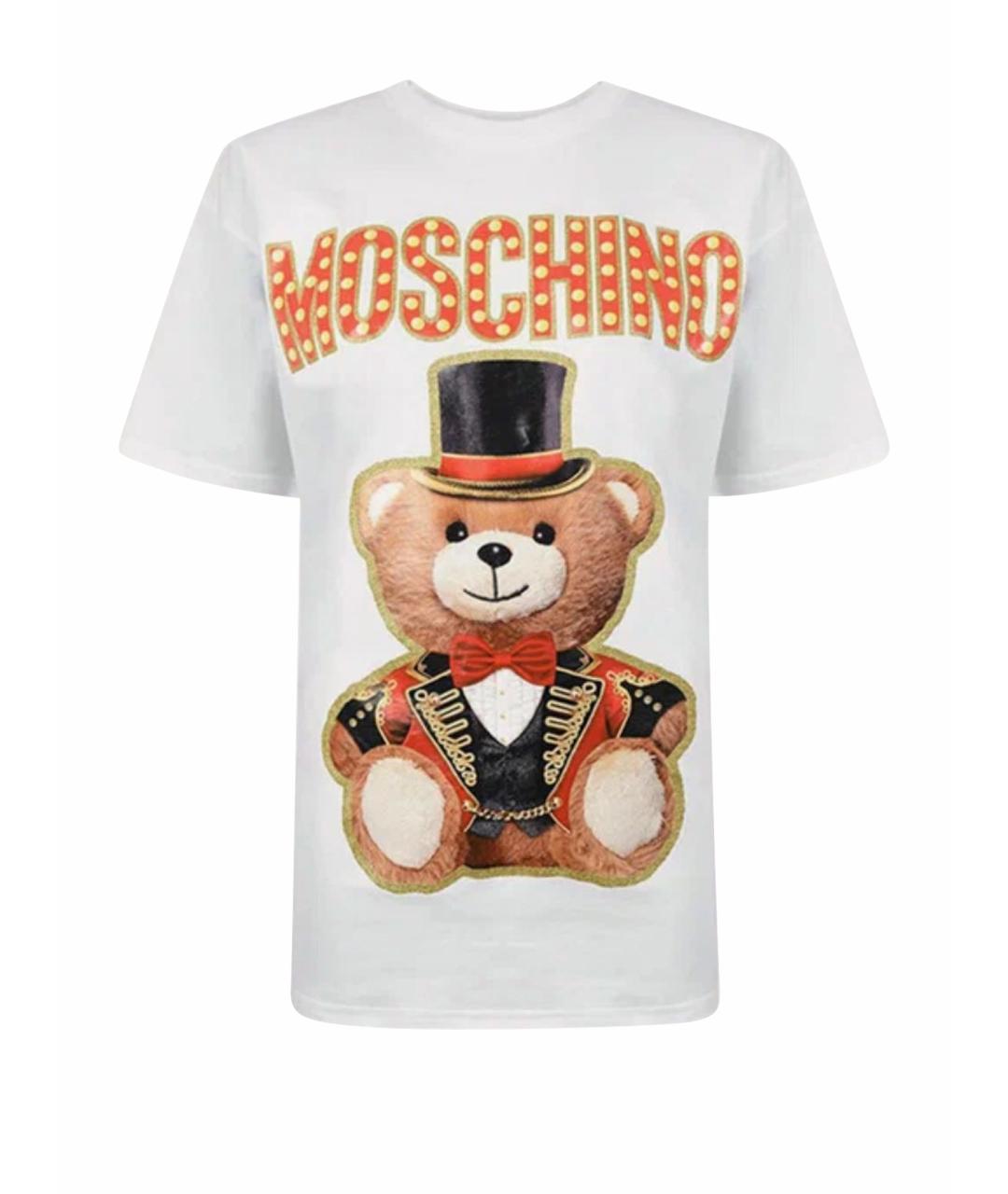 MOSCHINO Белая хлопковая футболка, фото 7