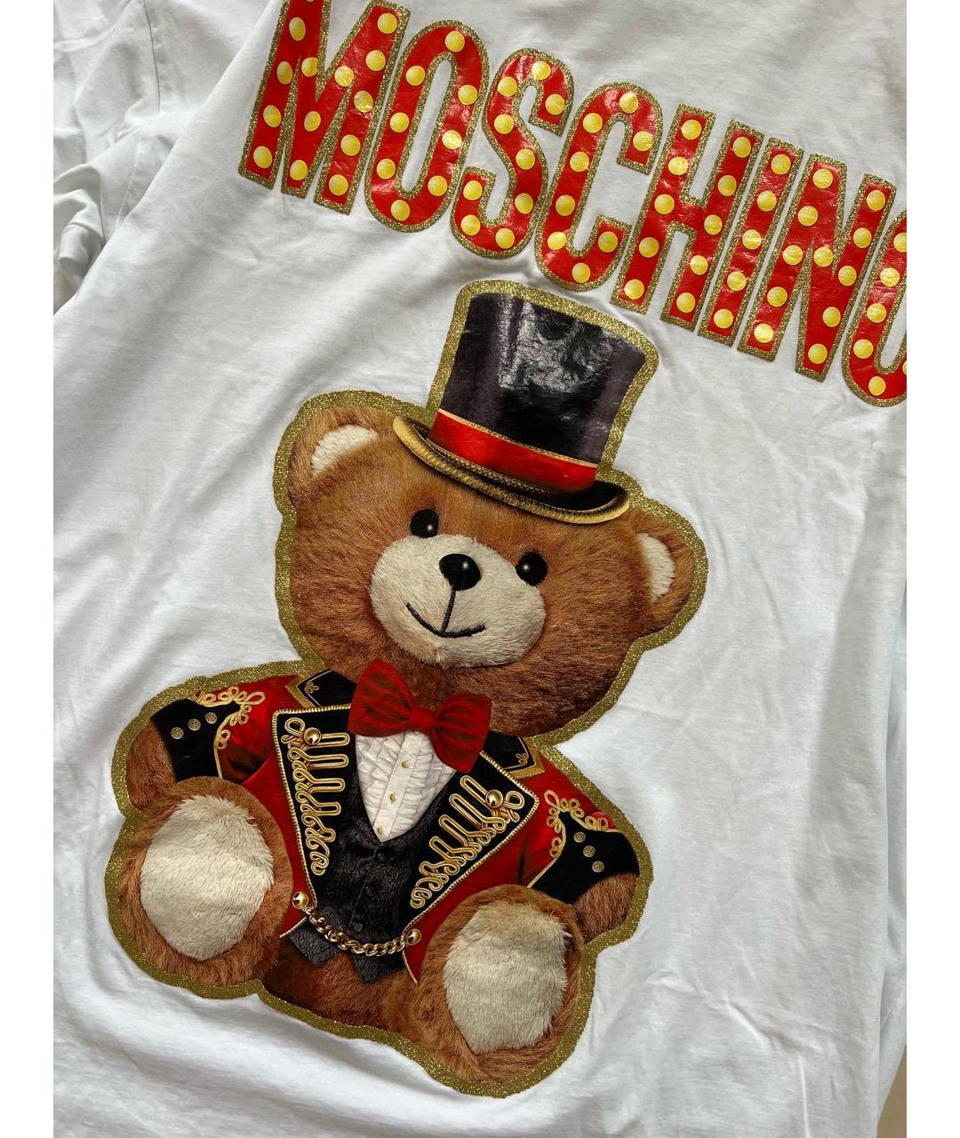 MOSCHINO Белая хлопковая футболка, фото 3