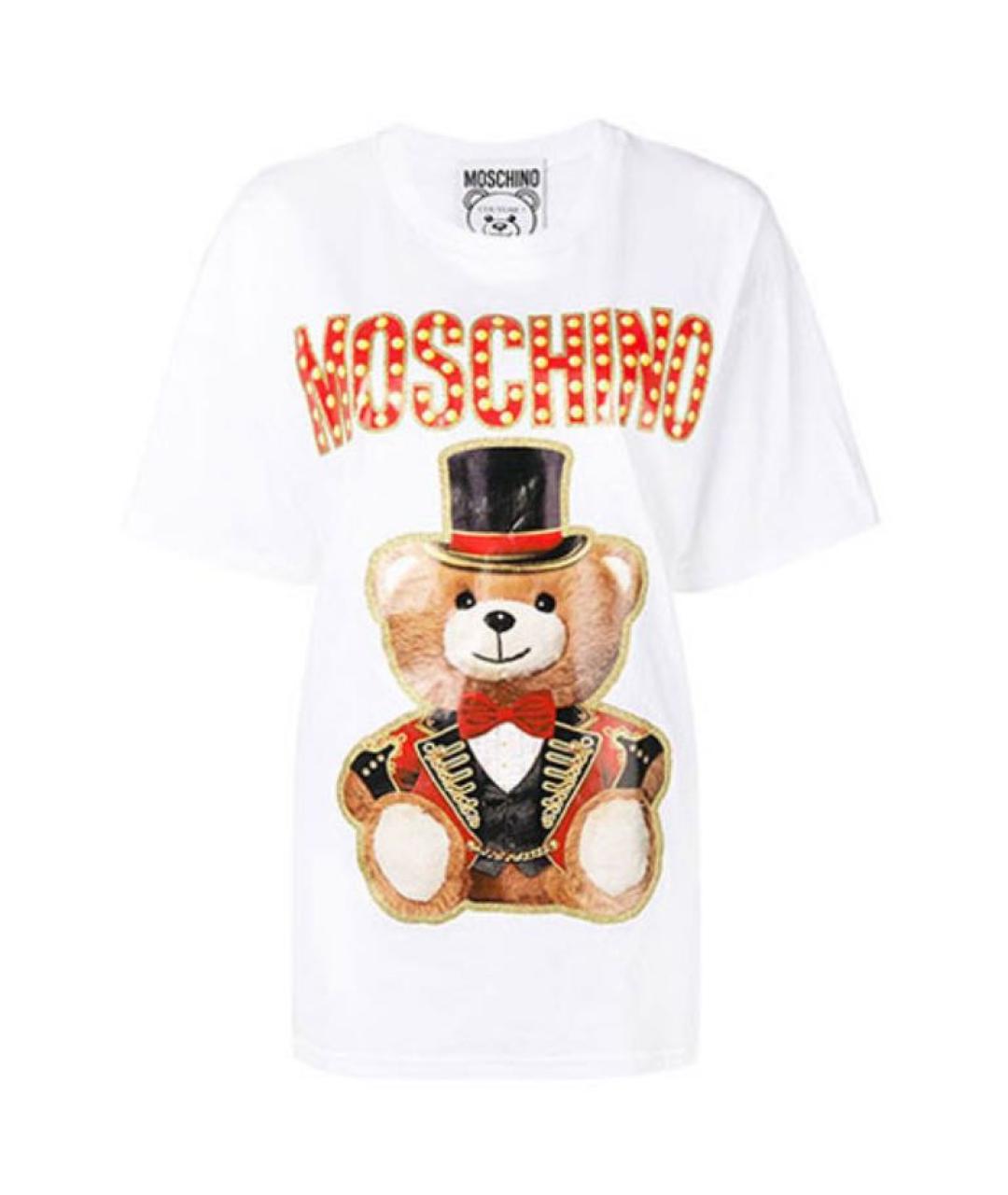 MOSCHINO Белая хлопковая футболка, фото 2