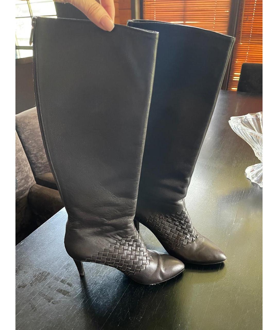 BOTTEGA VENETA Коричневые кожаные сапоги, фото 2