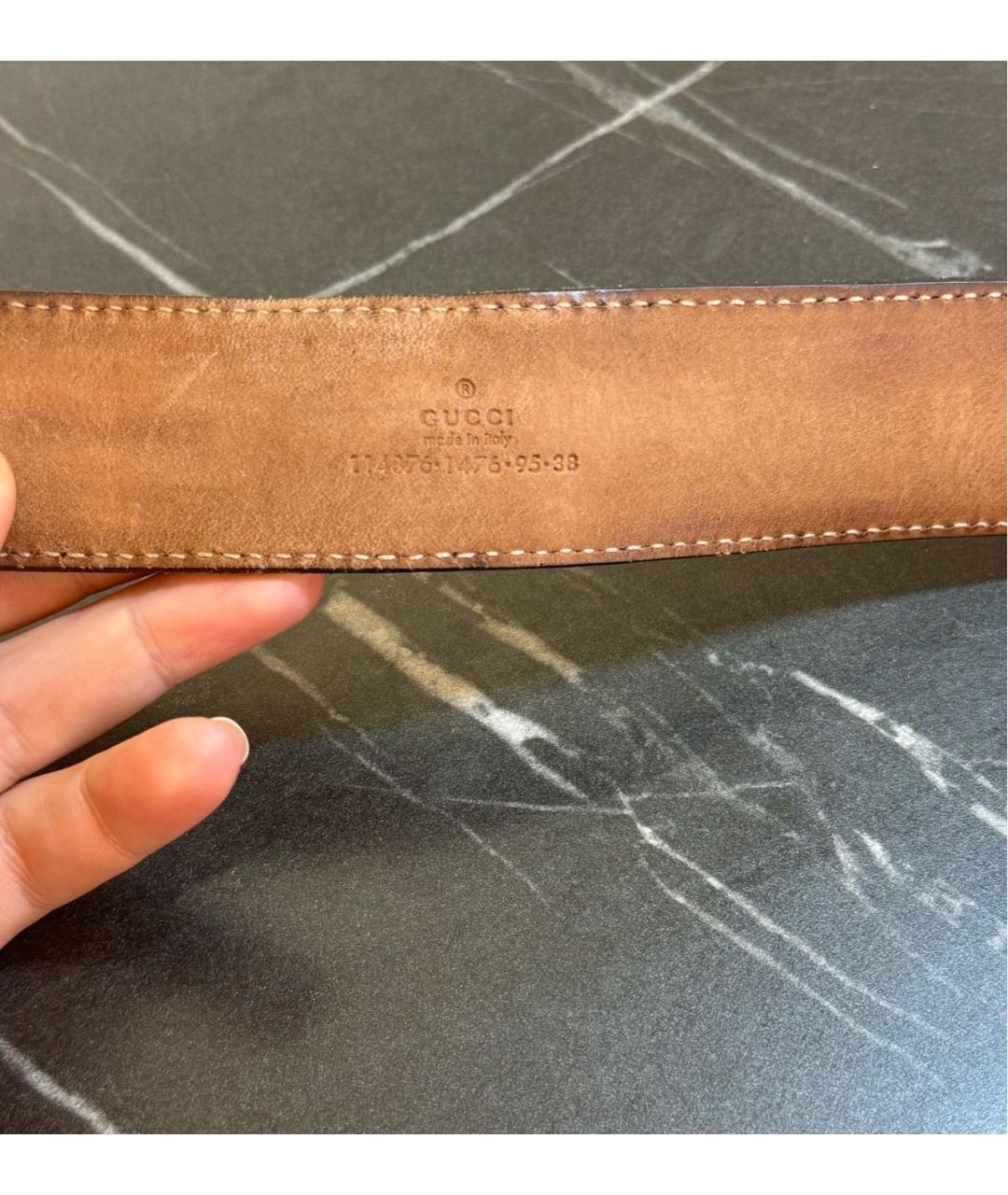 GUCCI Черный кожаный ремень, фото 3