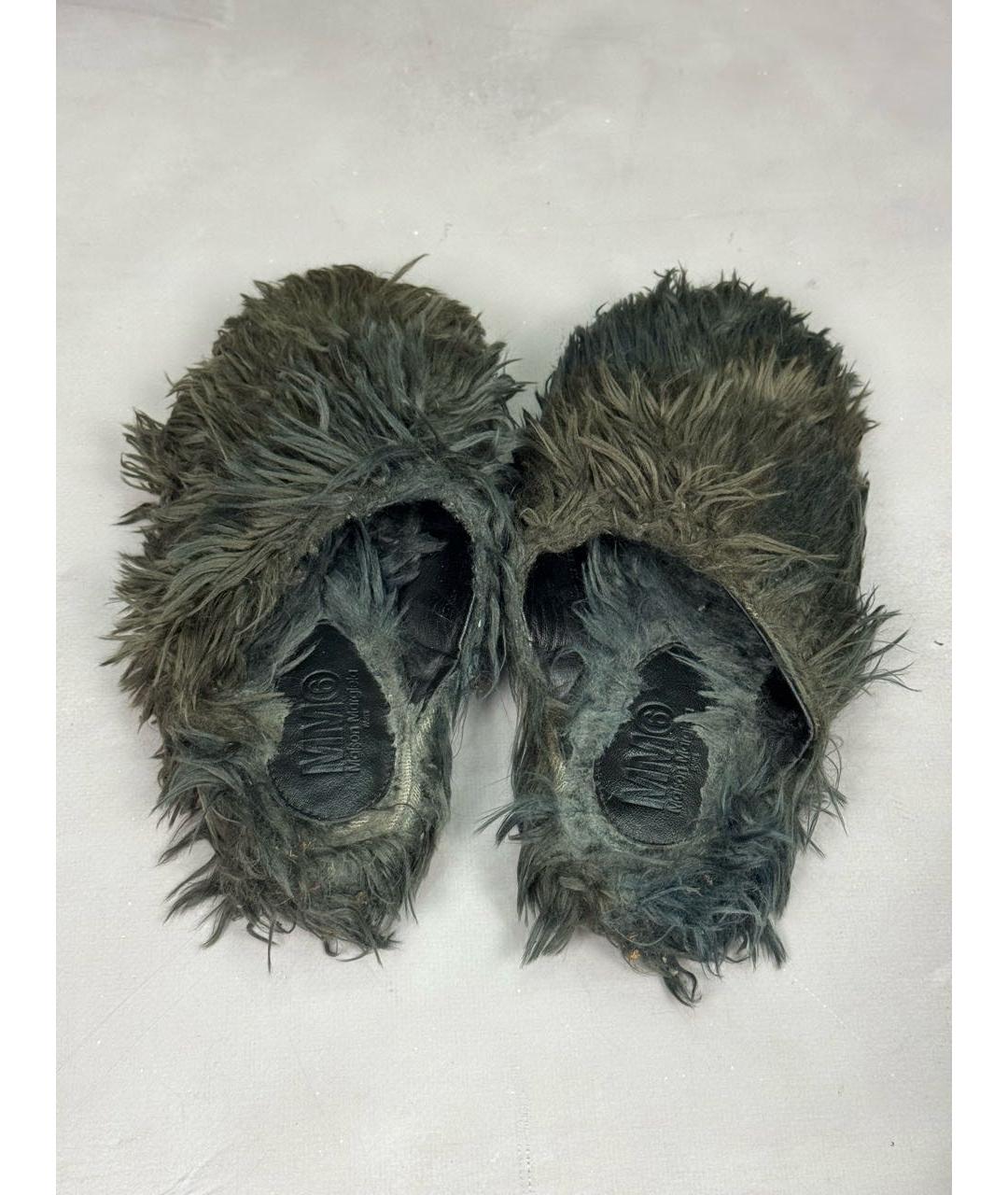 MM6 MAISON MARGIELA Антрацитовые мюли, фото 5