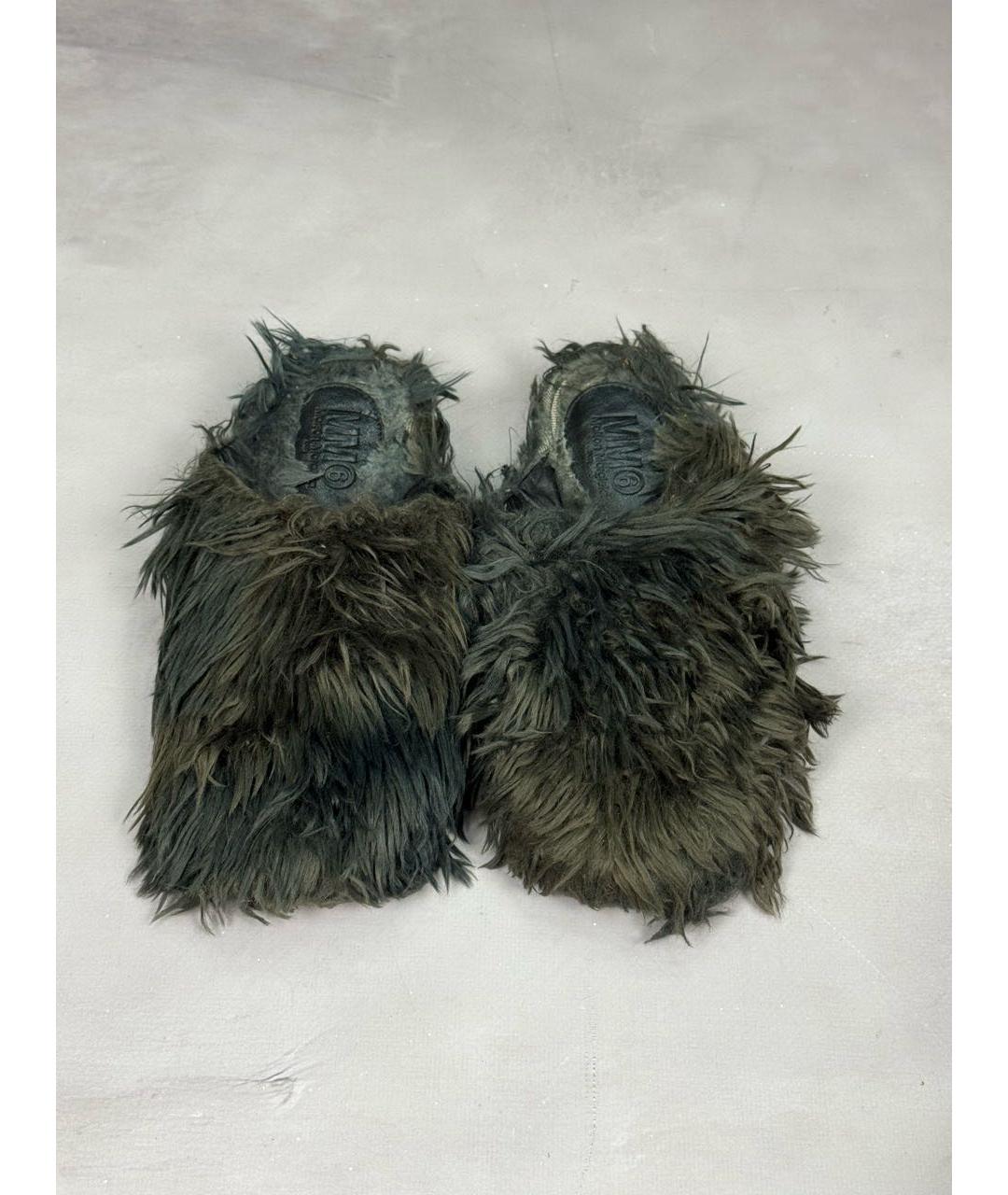 MM6 MAISON MARGIELA Антрацитовые мюли, фото 4