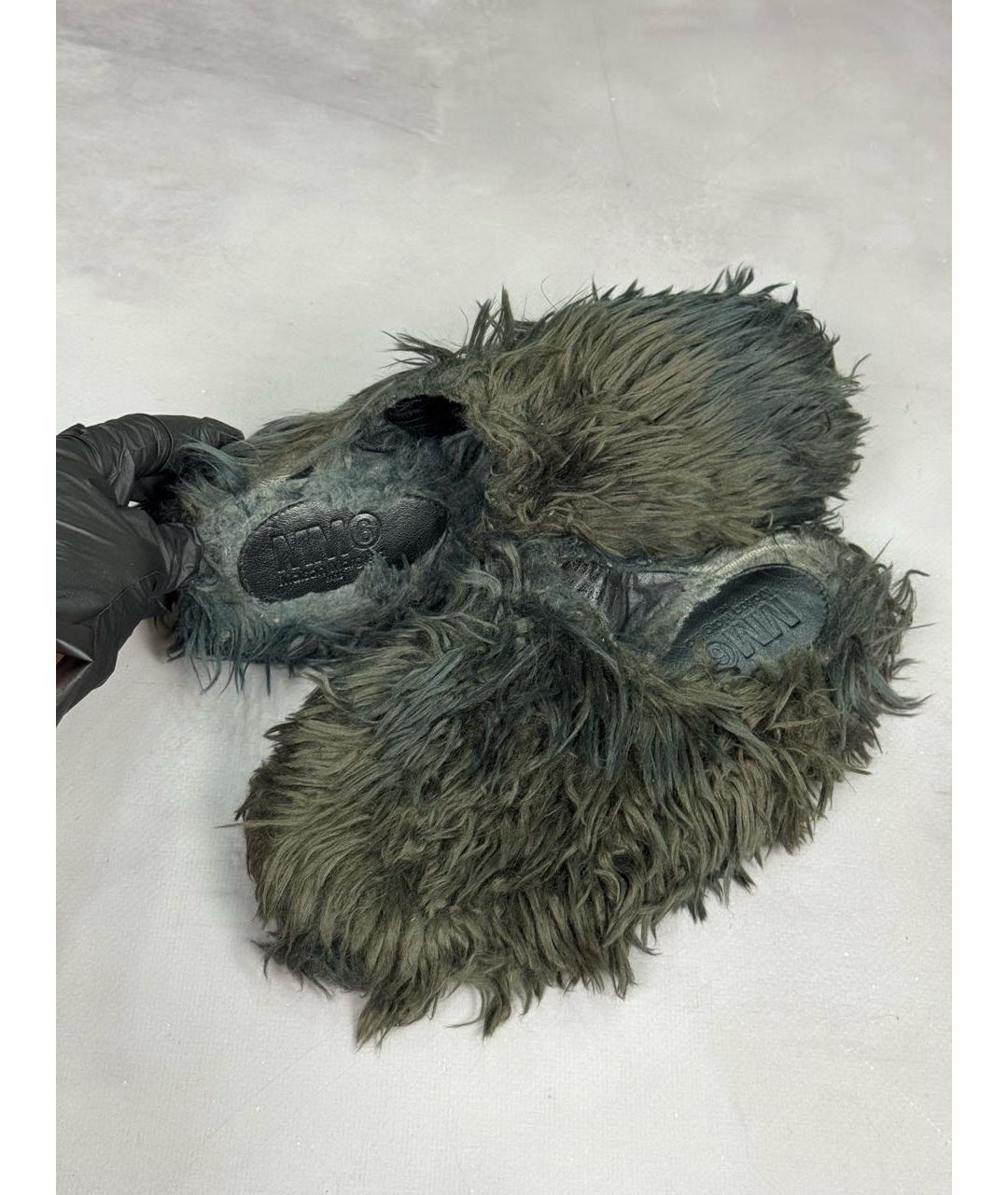 MM6 MAISON MARGIELA Антрацитовые мюли, фото 3