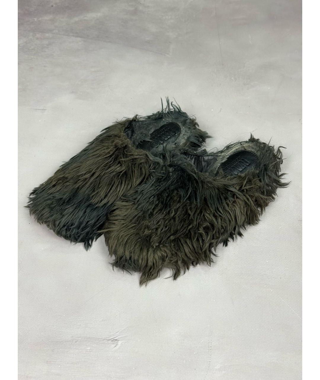 MM6 MAISON MARGIELA Антрацитовые мюли, фото 2