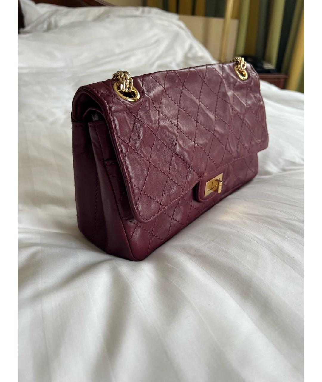 CHANEL Бордовая кожаная сумка через плечо, фото 2