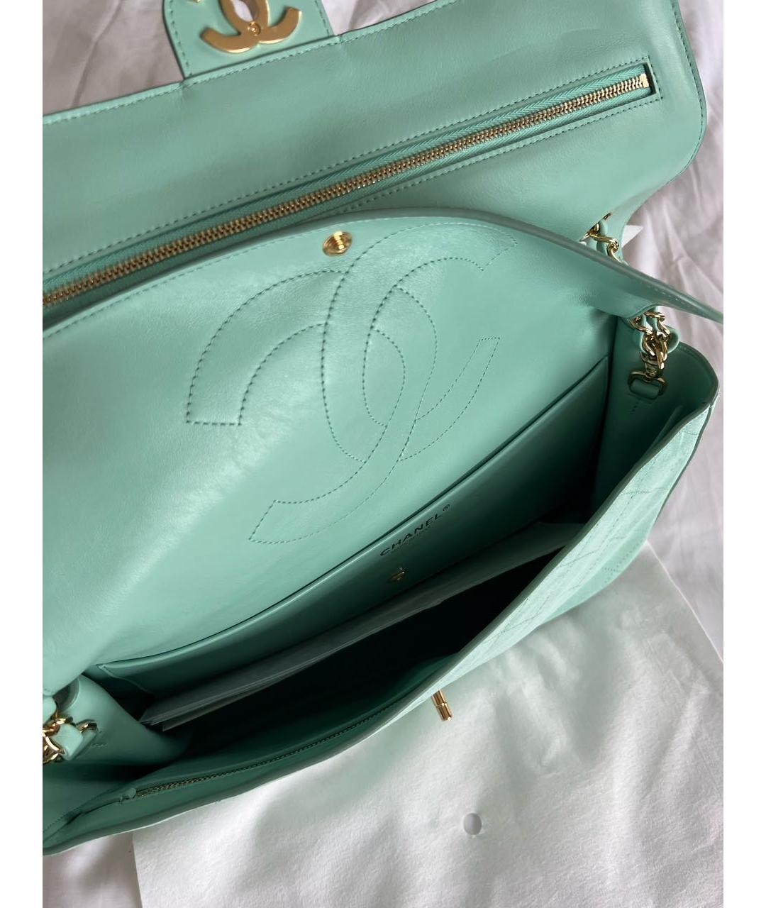 CHANEL Бирюзовая замшевая сумка через плечо, фото 3