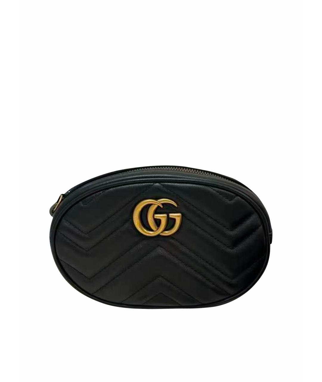 GUCCI Черная кожаная сумка через плечо, фото 1
