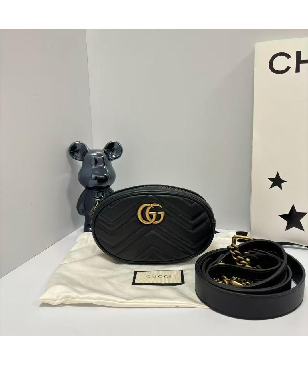 GUCCI Черная кожаная сумка через плечо, фото 2