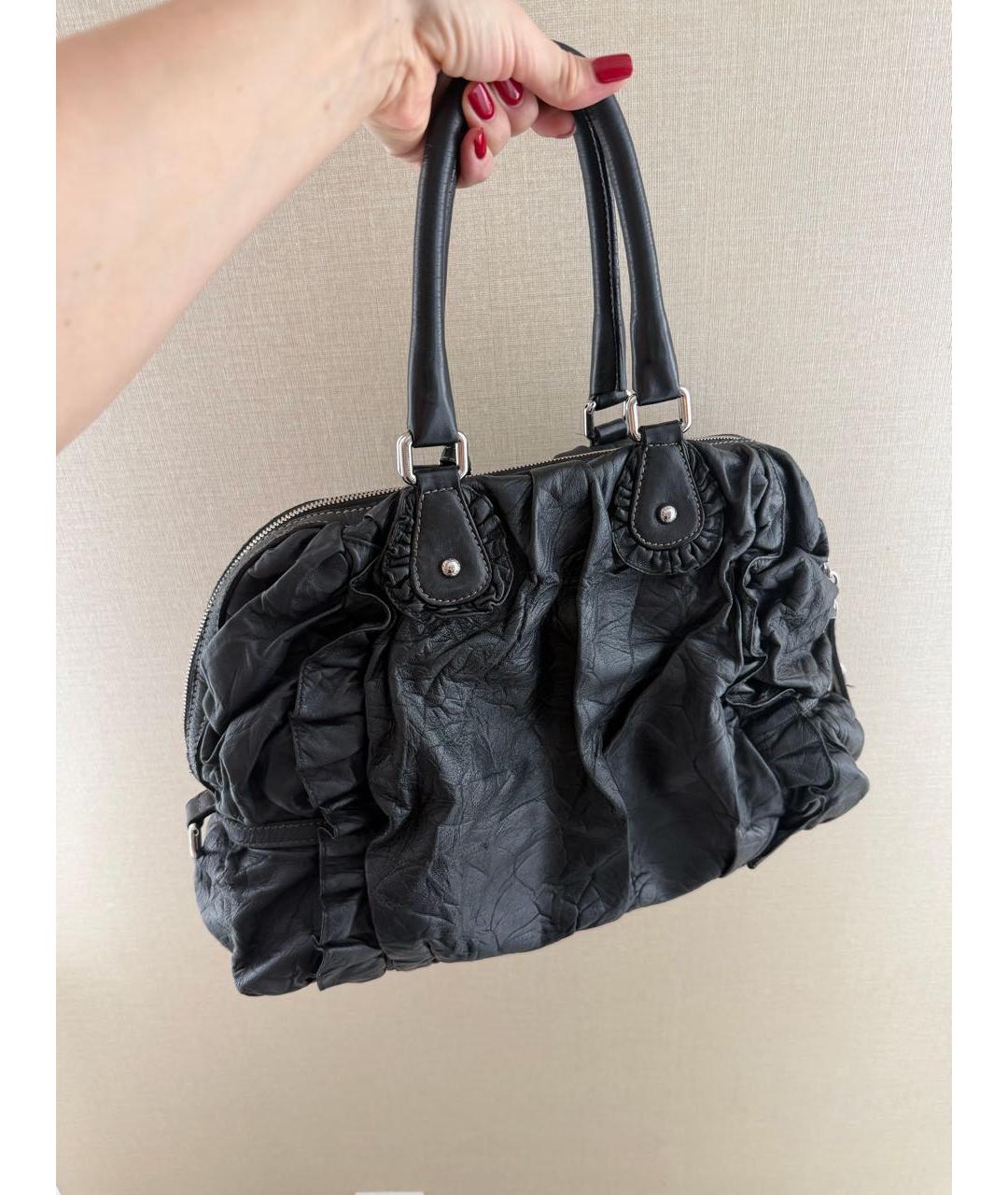 DOLCE&GABBANA Черная кожаная сумка с короткими ручками, фото 3