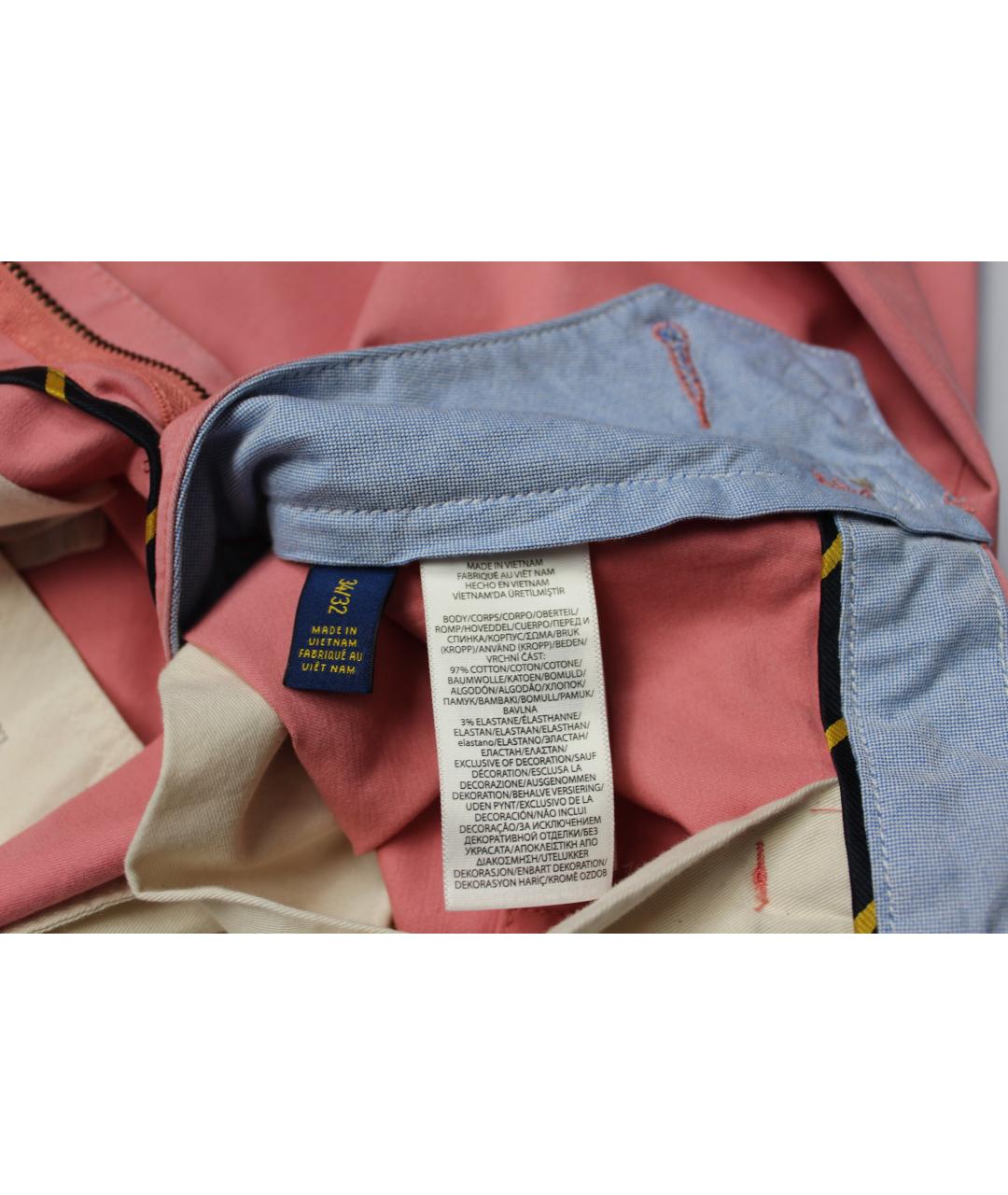 POLO RALPH LAUREN Розовые хлопковые брюки чинос, фото 5